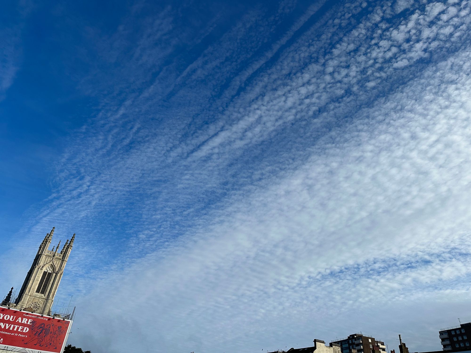 Photo of the sky above St Peter's Church