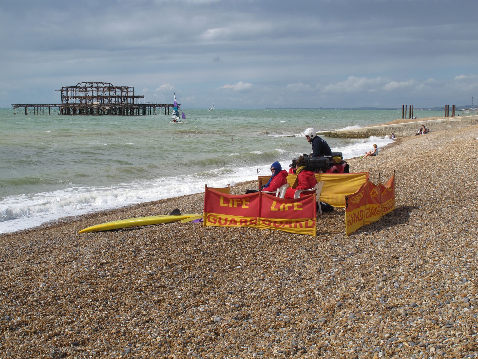 Photograph of lifeguards on Brighton Beach