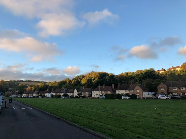 The light of the setting sun over Bevendean