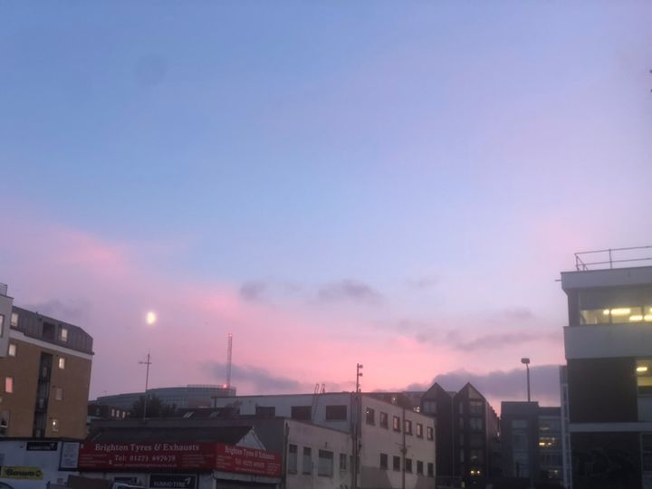 Photo of the sun setting behind Circus Street