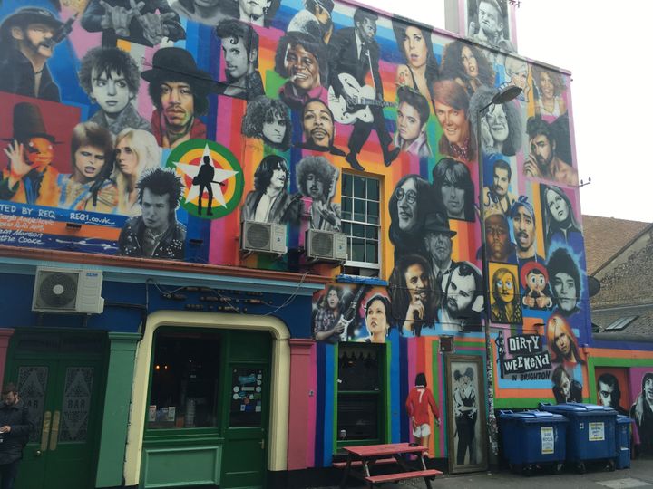 The iconic mural that covers the side of The Prince Albert, featuring Elvis Presley, Amy Winehouse, and more. 