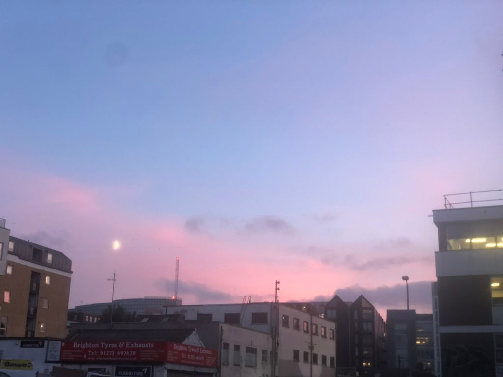Photo of the sun setting behind Circus Street