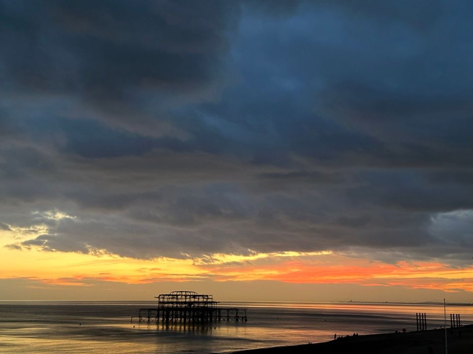 Picture of a very dramatic sunset over the West Pier